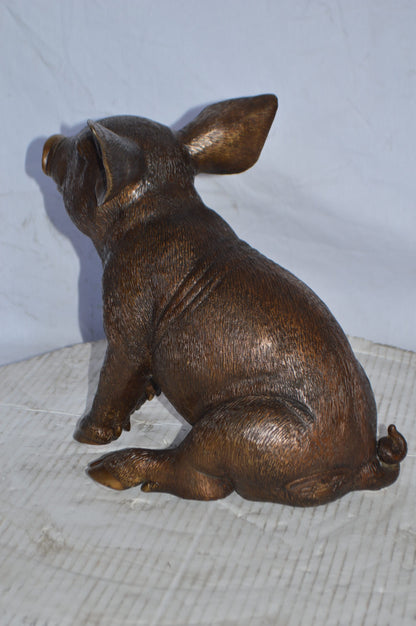 Pig – Piglet Bronze Statue - Size: 14"L x 10"W x 12"H.