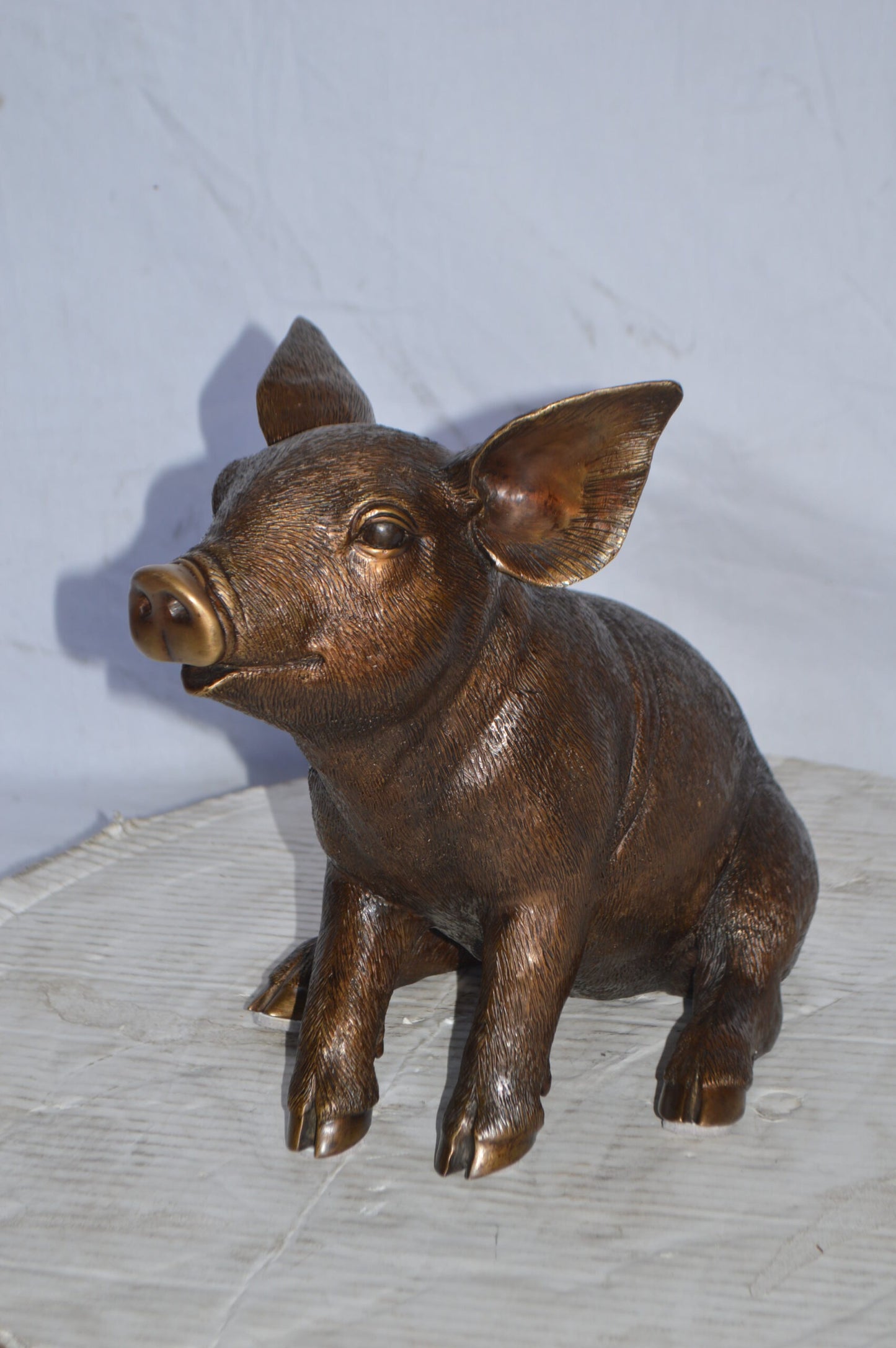 Pig – Piglet Bronze Statue - Size: 14"L x 10"W x 12"H.