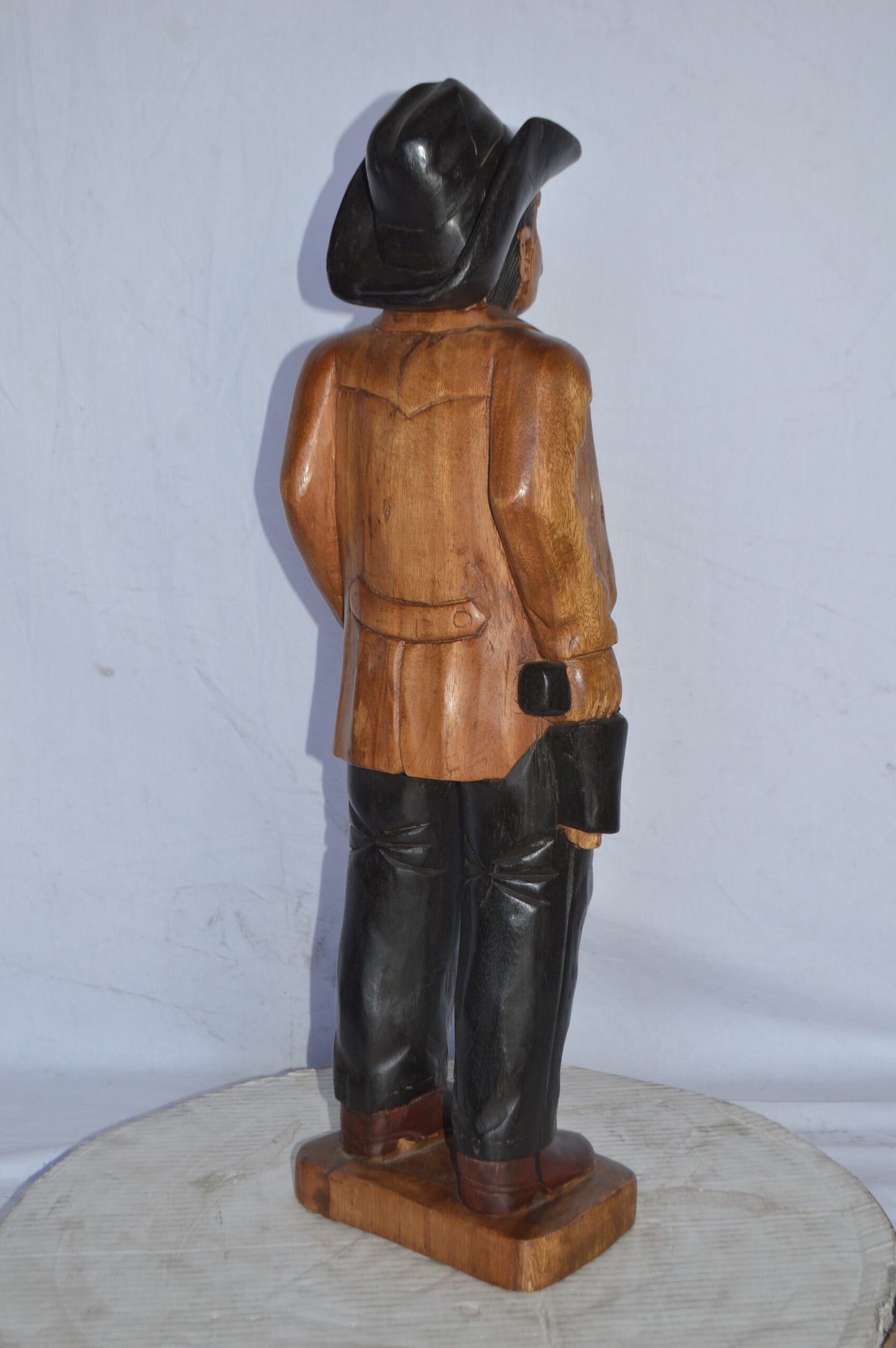 Sheriff Made of Wood Statue - Size: 6"L x 9"W x 30"H.