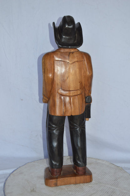 Sheriff Made of Wood Statue - Size: 6"L x 9"W x 30"H.