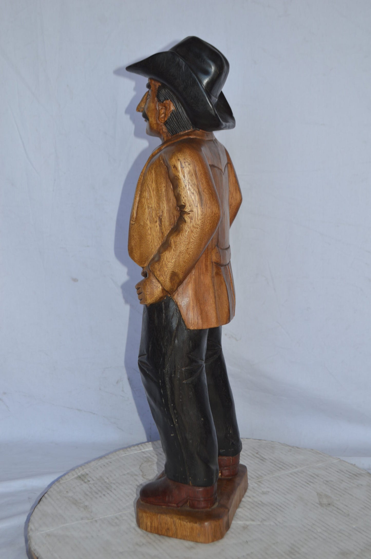 Sheriff Made of Wood Statue - Size: 6"L x 9"W x 30"H.