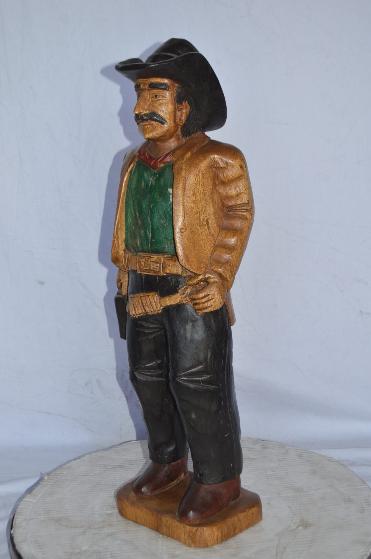 Sheriff Made of Wood Statue - Size: 6"L x 9"W x 30"H.