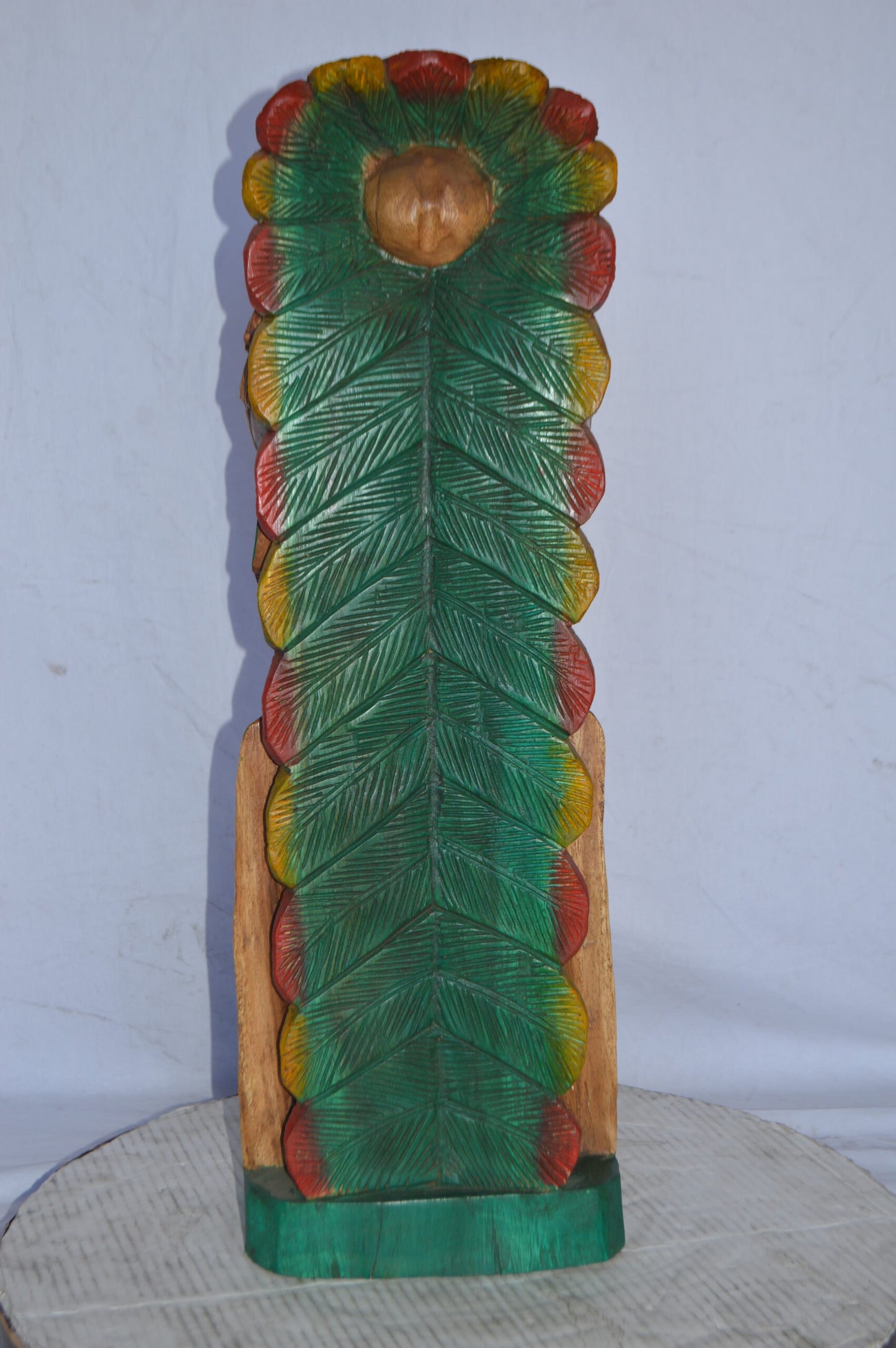 Indian Chief Made of Wood Statue - Medium - Size: 7"L x 10"W x 30"H.