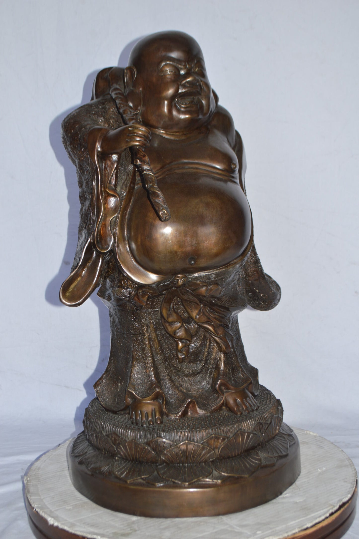 Buddha Bronze Statue - sculpture - Size: 18"L x 20"W x 32"H.