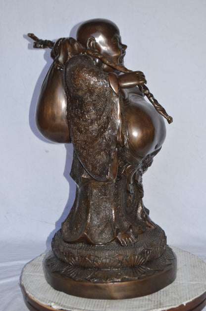 Buddha Bronze Statue - sculpture - Size: 18"L x 20"W x 32"H.