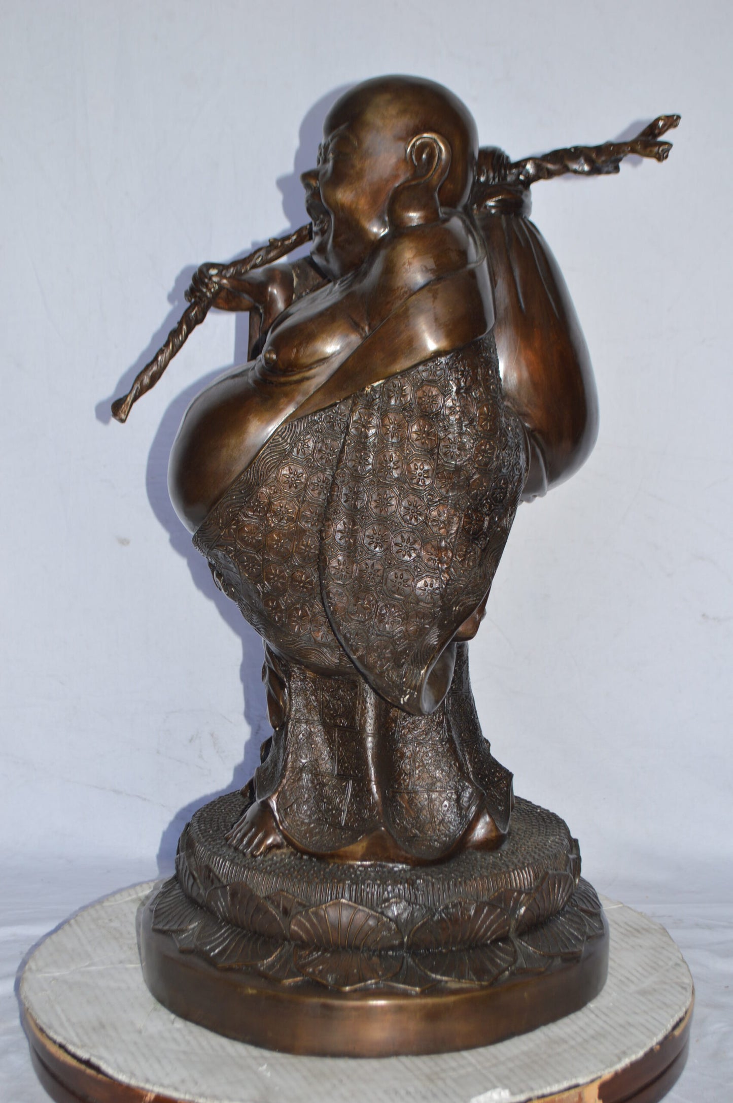 Buddha Bronze Statue - sculpture - Size: 18"L x 20"W x 32"H.
