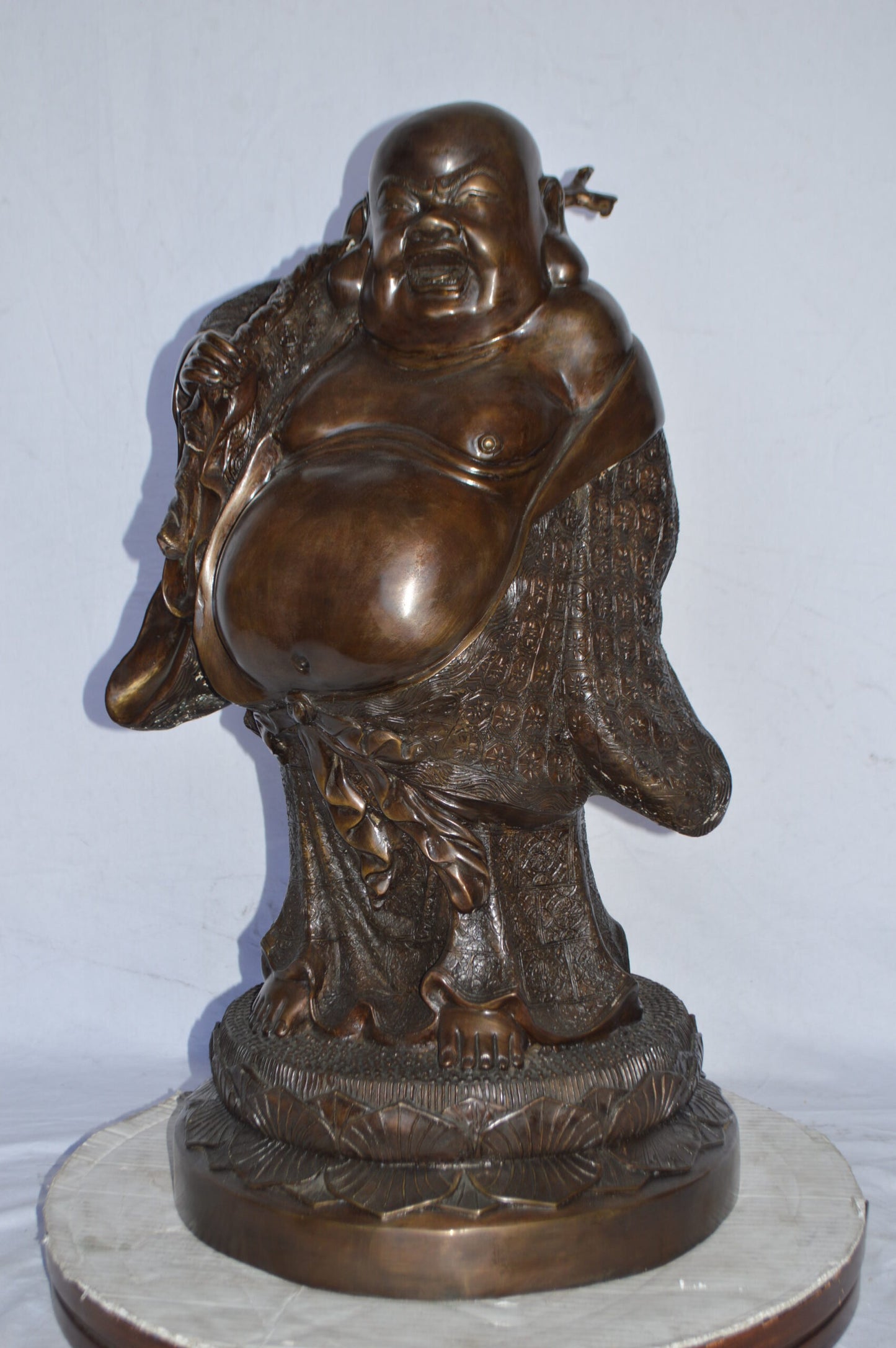 Buddha Bronze Statue - sculpture - Size: 18"L x 20"W x 32"H.