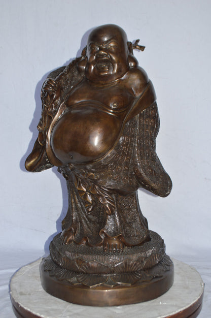 Buddha Bronze Statue - sculpture - Size: 18"L x 20"W x 32"H.