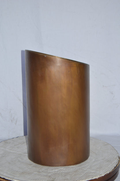 Geometrical Modern Art Cylinder made of bronze - Size: 13"L x 13"W x 19"H.