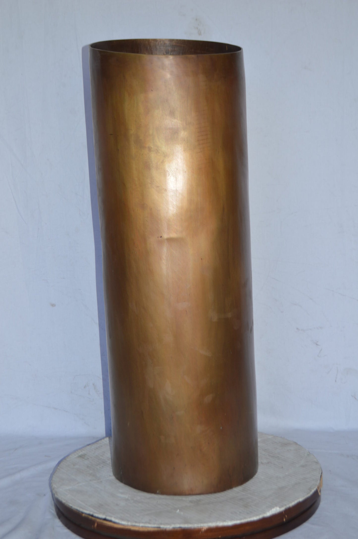 Geometrical Modern Art Cylinder made of bronze - Size: 13"L x 13"W x 39"H.