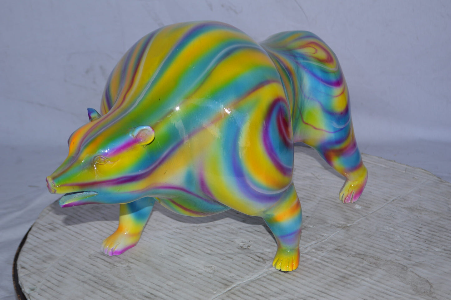 Modern Art - Bear made of Bronze Statue - Size: 19"L x 12"W x 11"H.
