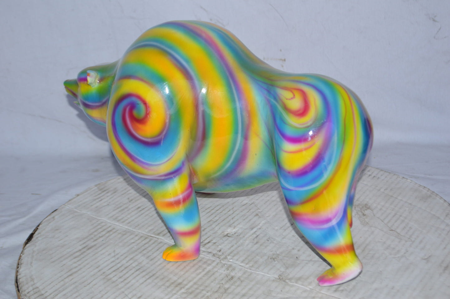 Modern Art - Bear made of Bronze Statue - Size: 19"L x 12"W x 11"H.