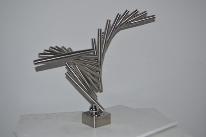 Stainless Steel modern art Table Top decoration - Size: 34"L x 7"W x 23"H.