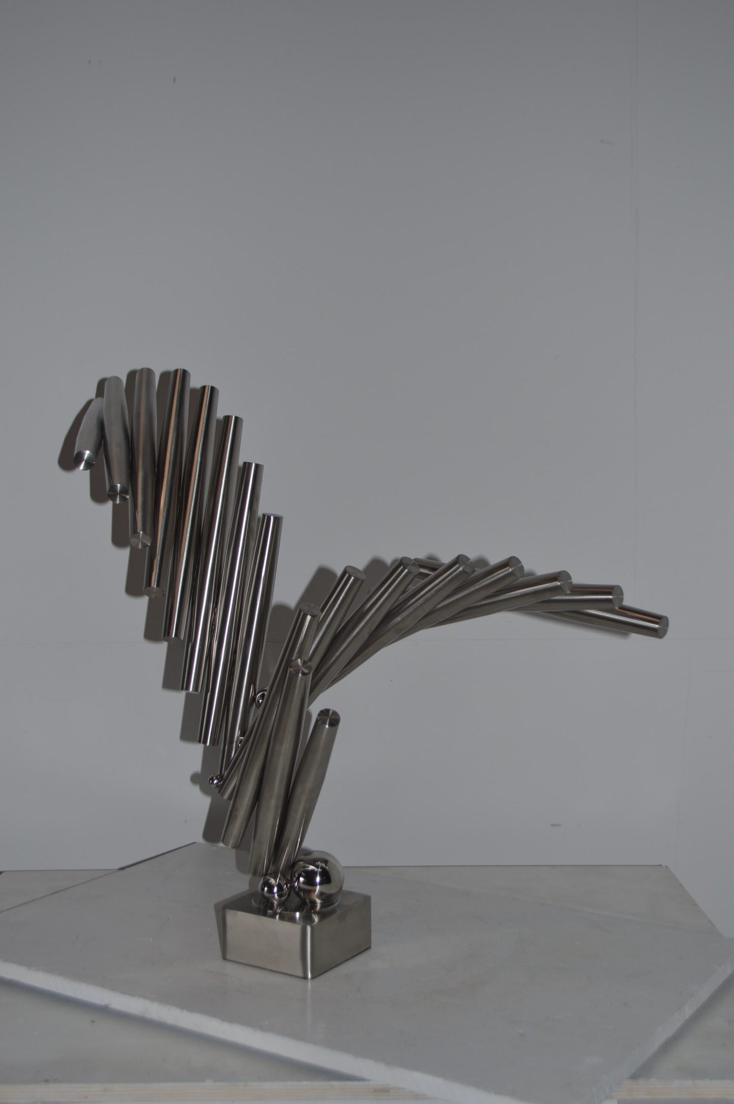 Stainless Steel modern art Table Top decoration - Size: 34"L x 7"W x 23"H.