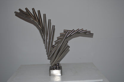 Stainless Steel modern art Table Top decoration - Size: 34"L x 7"W x 23"H.