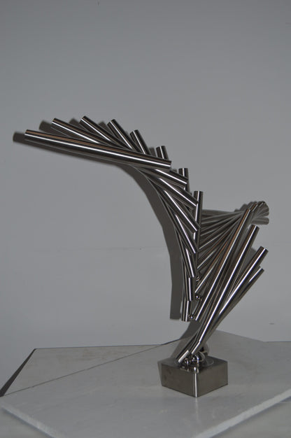 Stainless Steel modern art Table Top decoration - Size: 34"L x 7"W x 23"H.