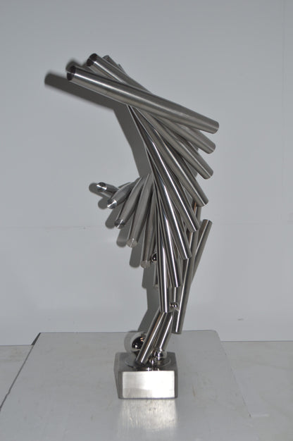 Stainless Steel modern art Table Top decoration - Size: 34"L x 7"W x 23"H.