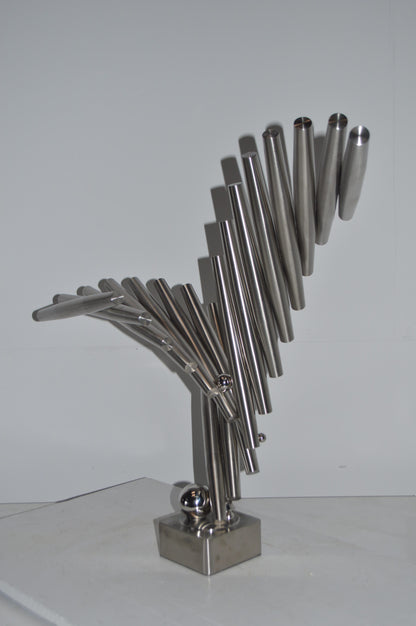 Stainless Steel modern art Table Top decoration - Size: 34"L x 7"W x 23"H.