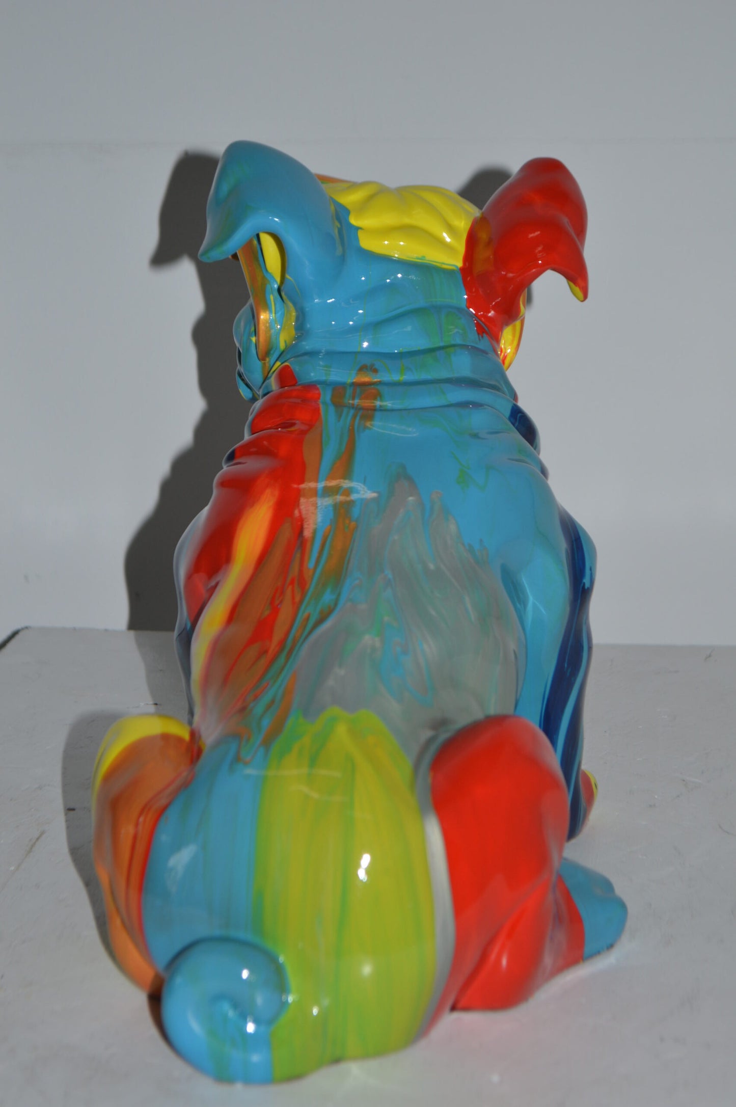 Modern art Bulldog with Sunglasses Resin Statue - Size: 16"L x 9"W x 14"H.