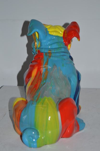 Modern art Bulldog with Sunglasses Resin Statue - Size: 16"L x 9"W x 14"H.