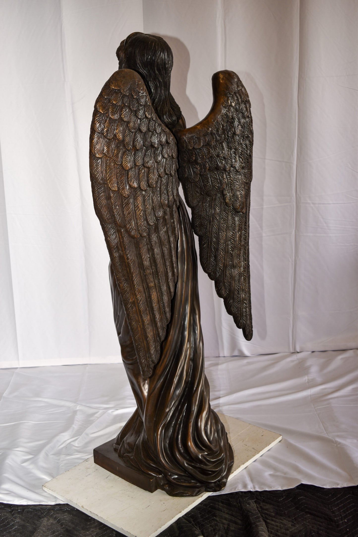 Angel Standing with her hands folded bronze Statue Size: 29" x 16" x 63"H