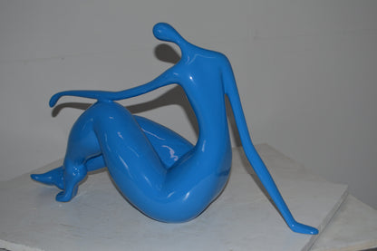 Modern Art light blue Women on the Beach Resin Statue - Size: 28"L x 8"W x 16"H