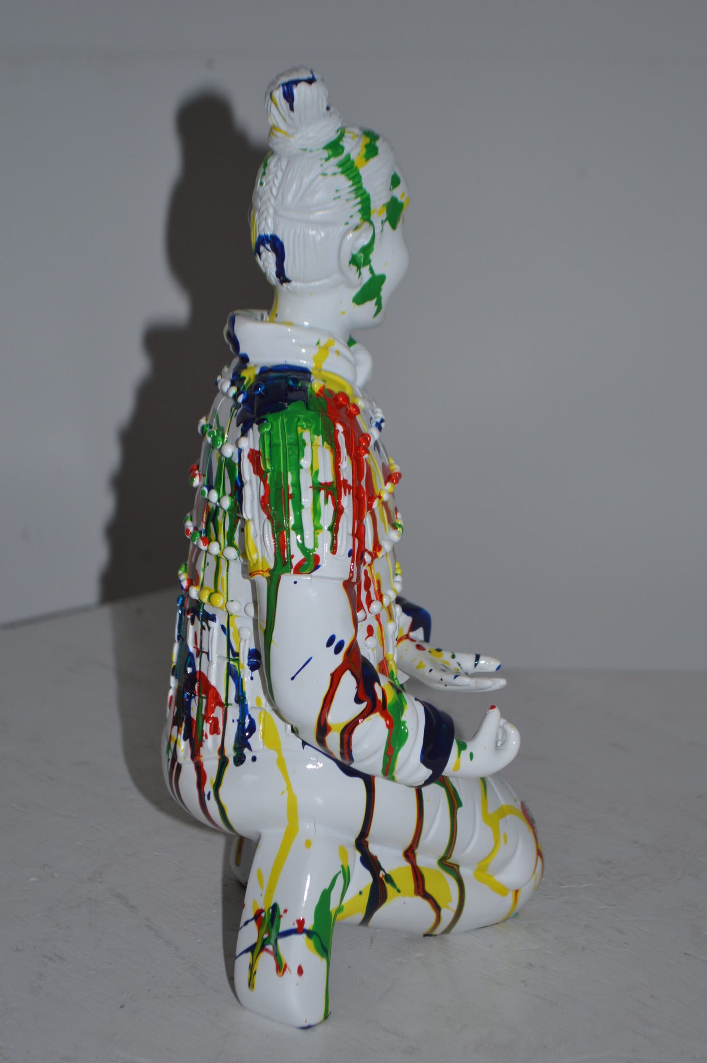 Modern Art Colorful Chinese Man resin statue - Size: 7"L x 8"W x 13"H.