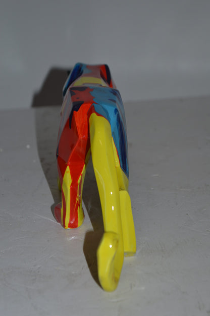 Modern Art Small Colored Jaguar Statue Made of Resin - Size: 17"L x 4"W x 5"H.