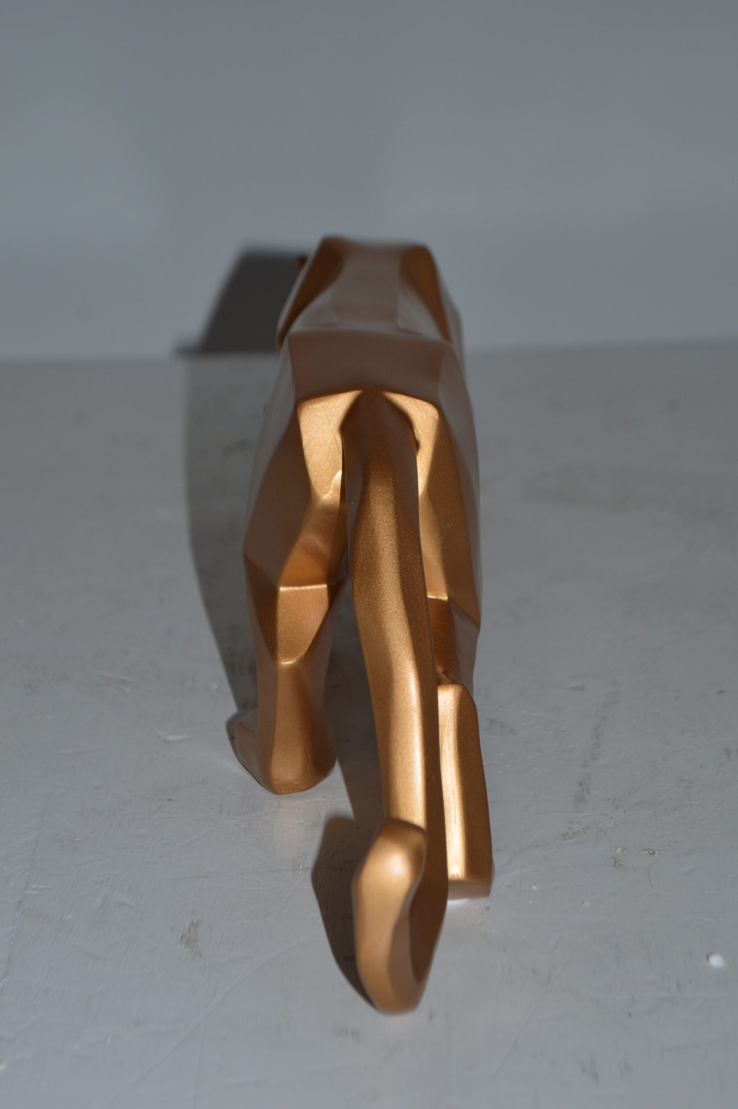 Modern Art Small Gold Jaguar Statue Made of Resin - Size: 17"L x 4"W x 5"H.