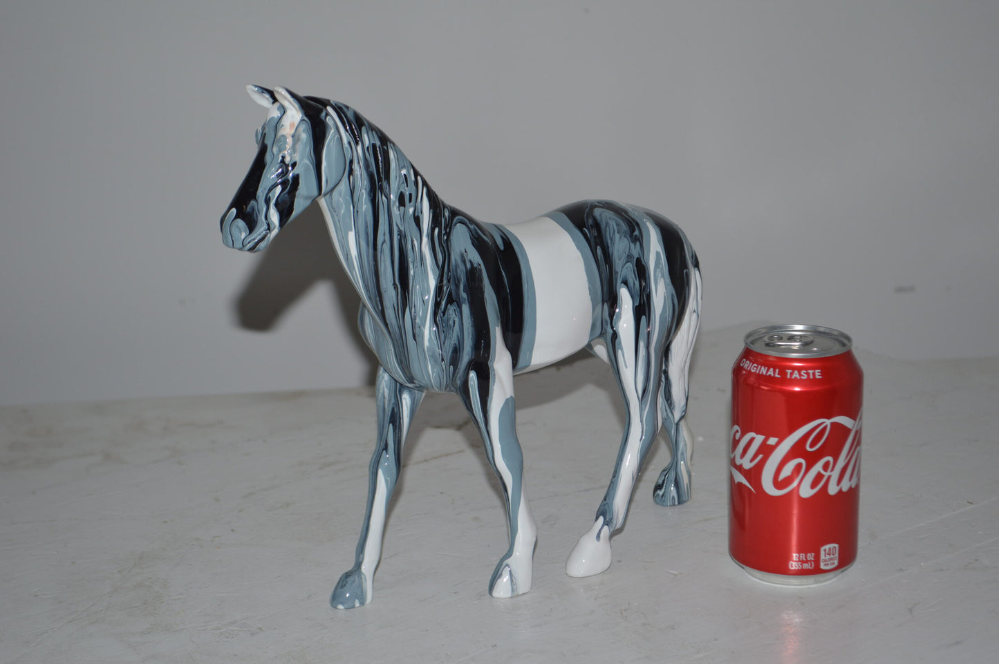 Modern Art Multi Color Horse Resin Statue - Size: 4"L x 13"W x 11"H.