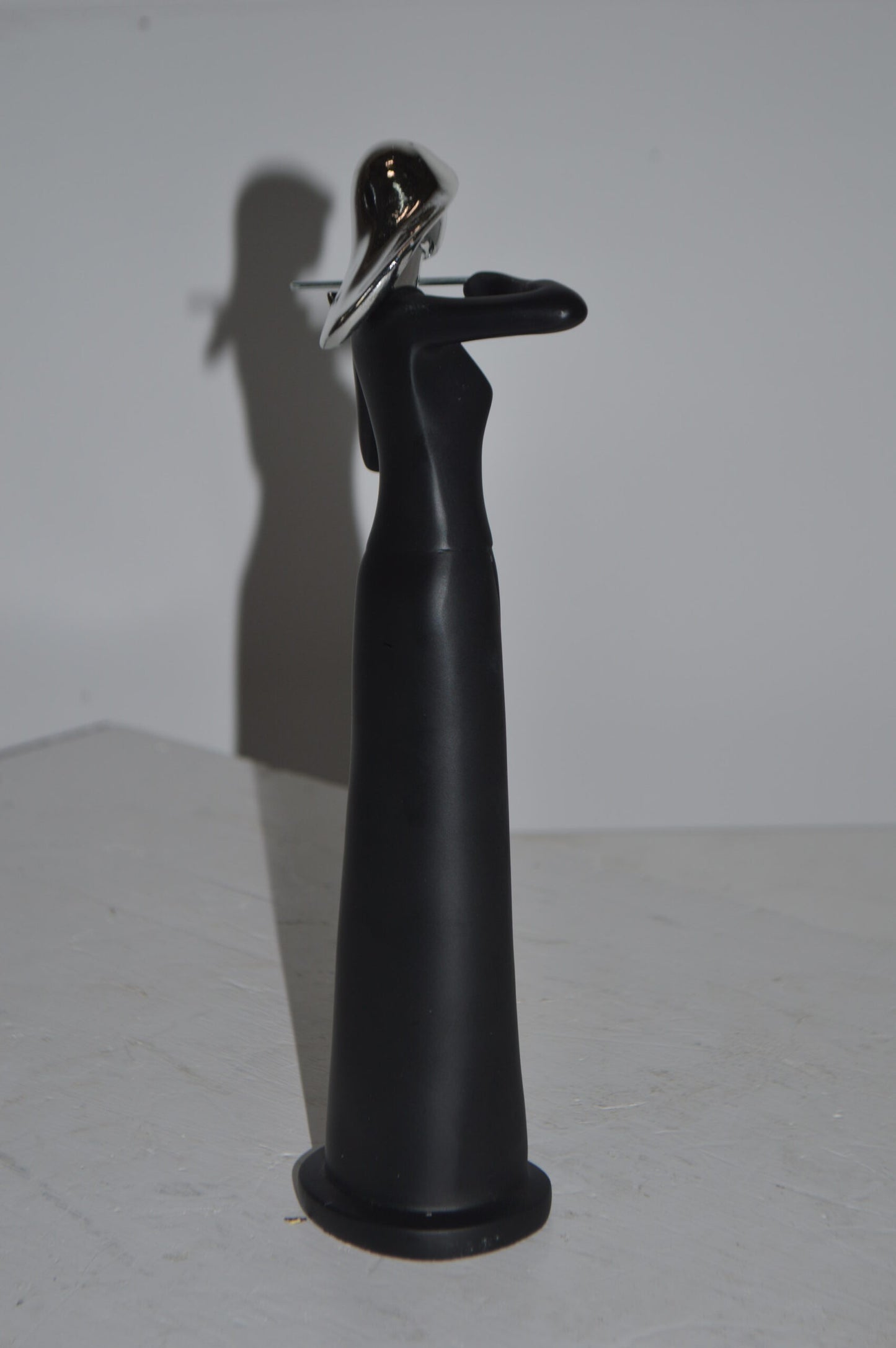 Women Playing the Violin Black and Chrome Resin Statue - Size: 5"L x 4"W x 12"H