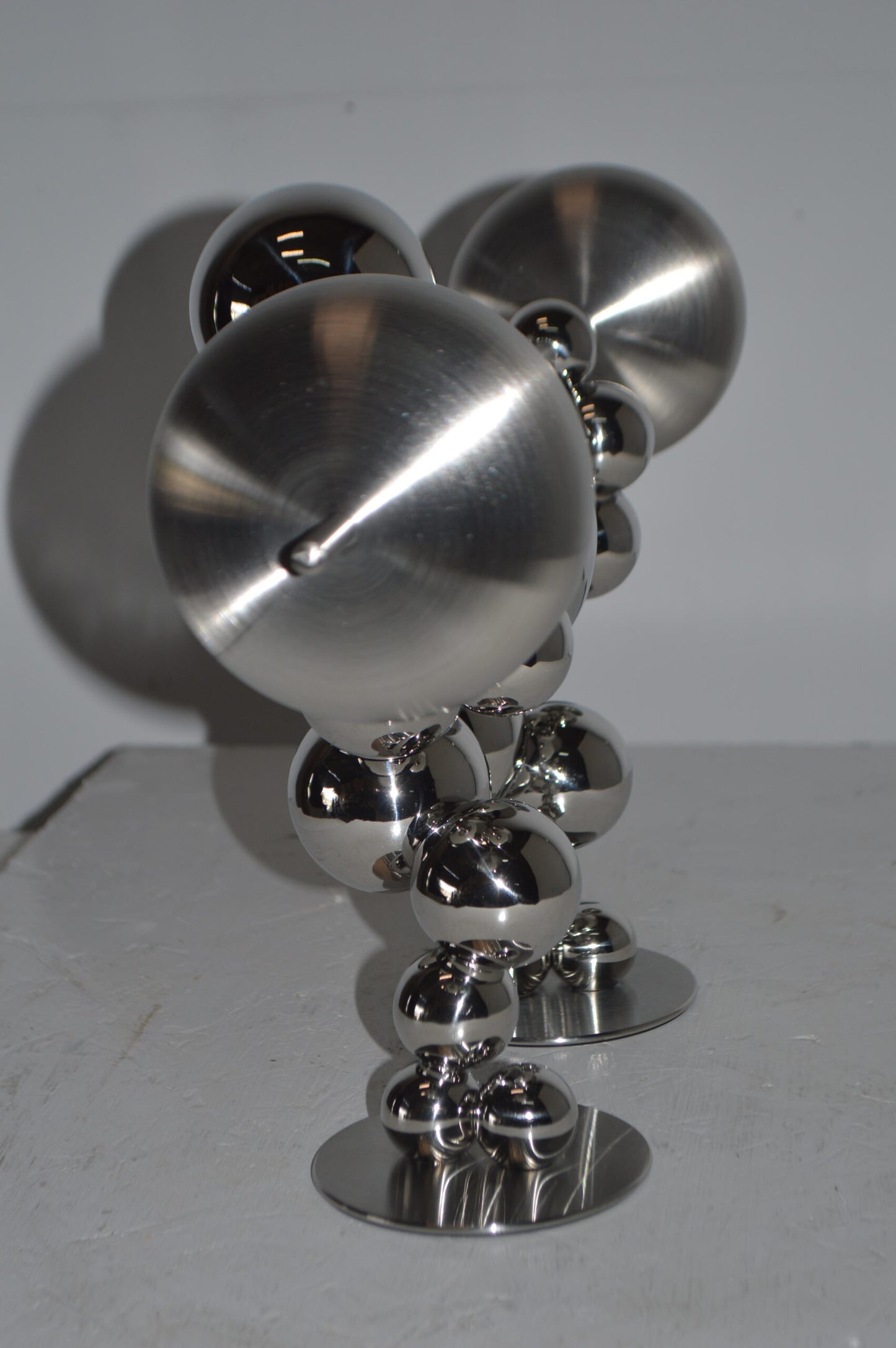Modern Art Weightlifter Squat Position Chrome Statue - Size: 20"L x 7"W x 12"H.