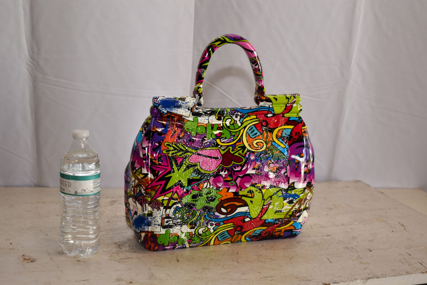 Graffiti Hand Bag Resin Statue 6" x 14" x 15"H