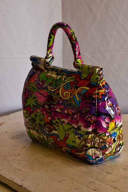 Graffiti Hand Bag Resin Statue 6" x 14" x 15"H
