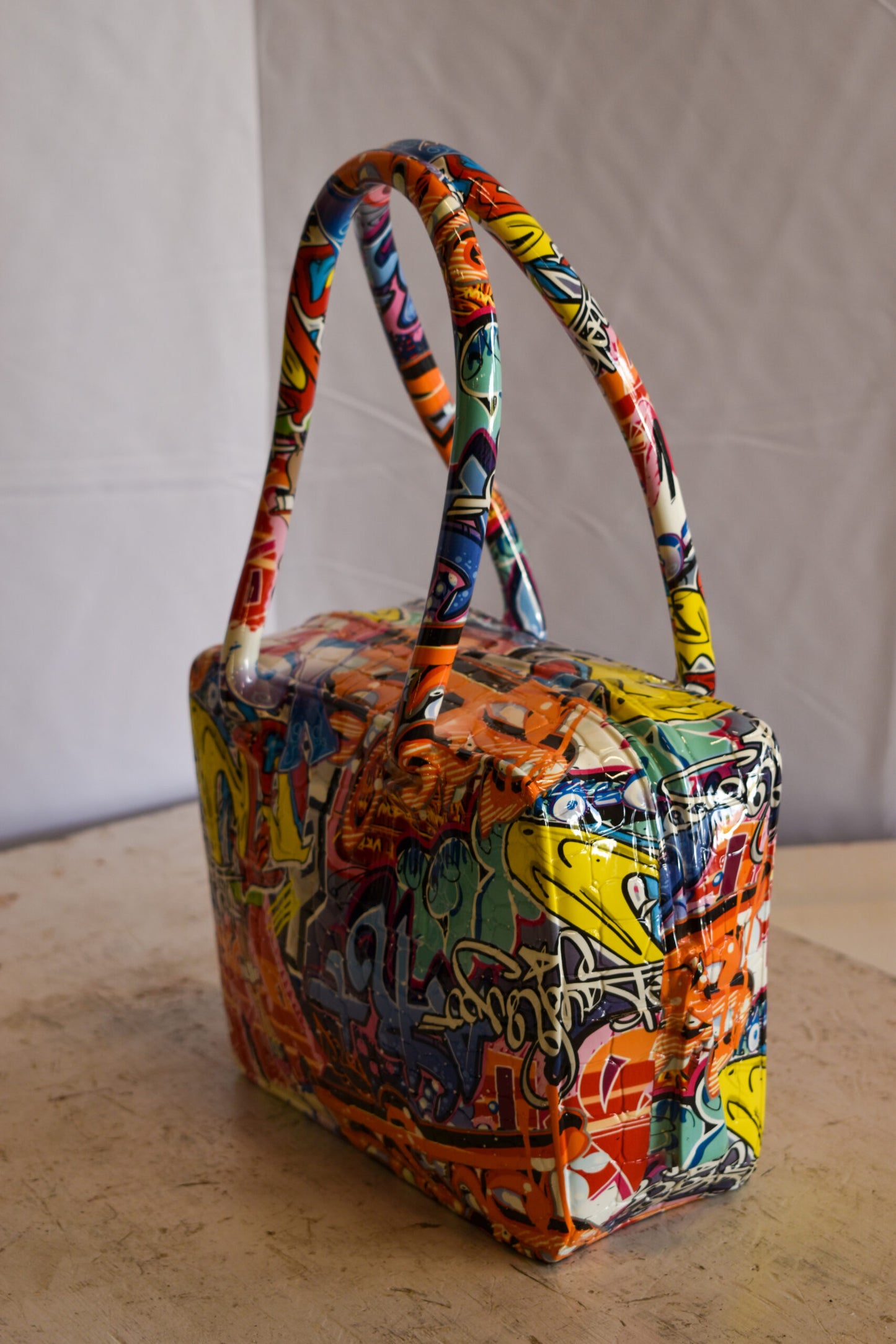 Graffiti Tote Bag Resin Statue 6" x 11" x 16"H