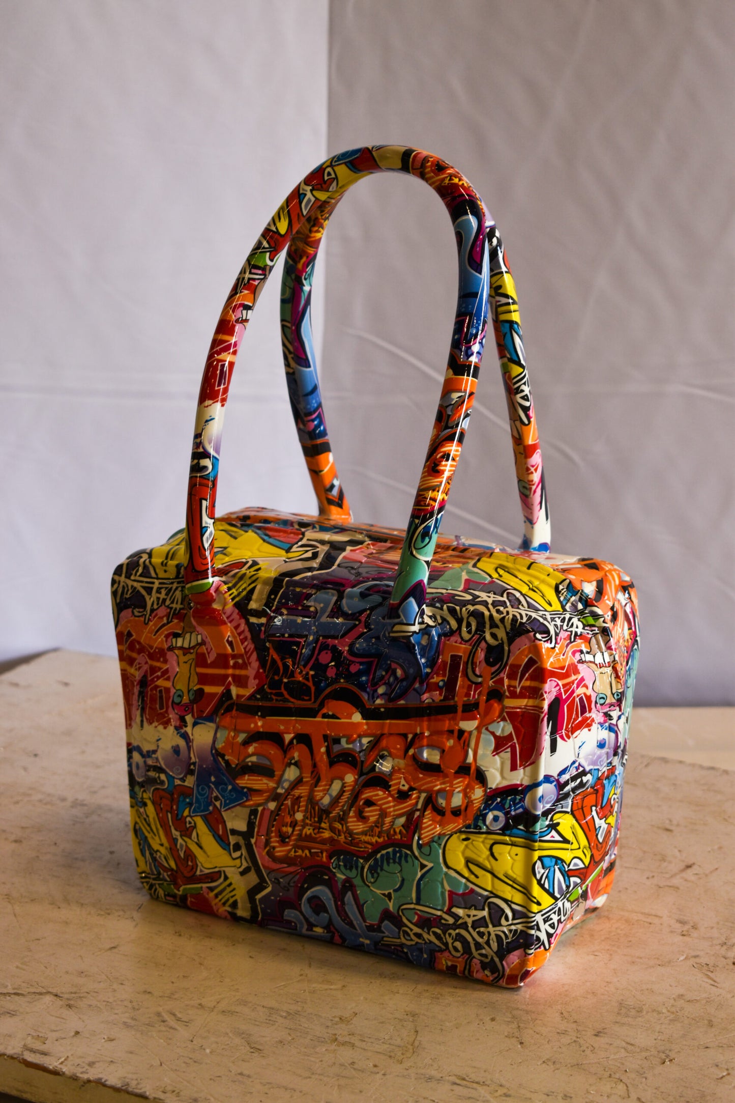 Graffiti Tote Bag Resin Statue 6" x 11" x 16"H
