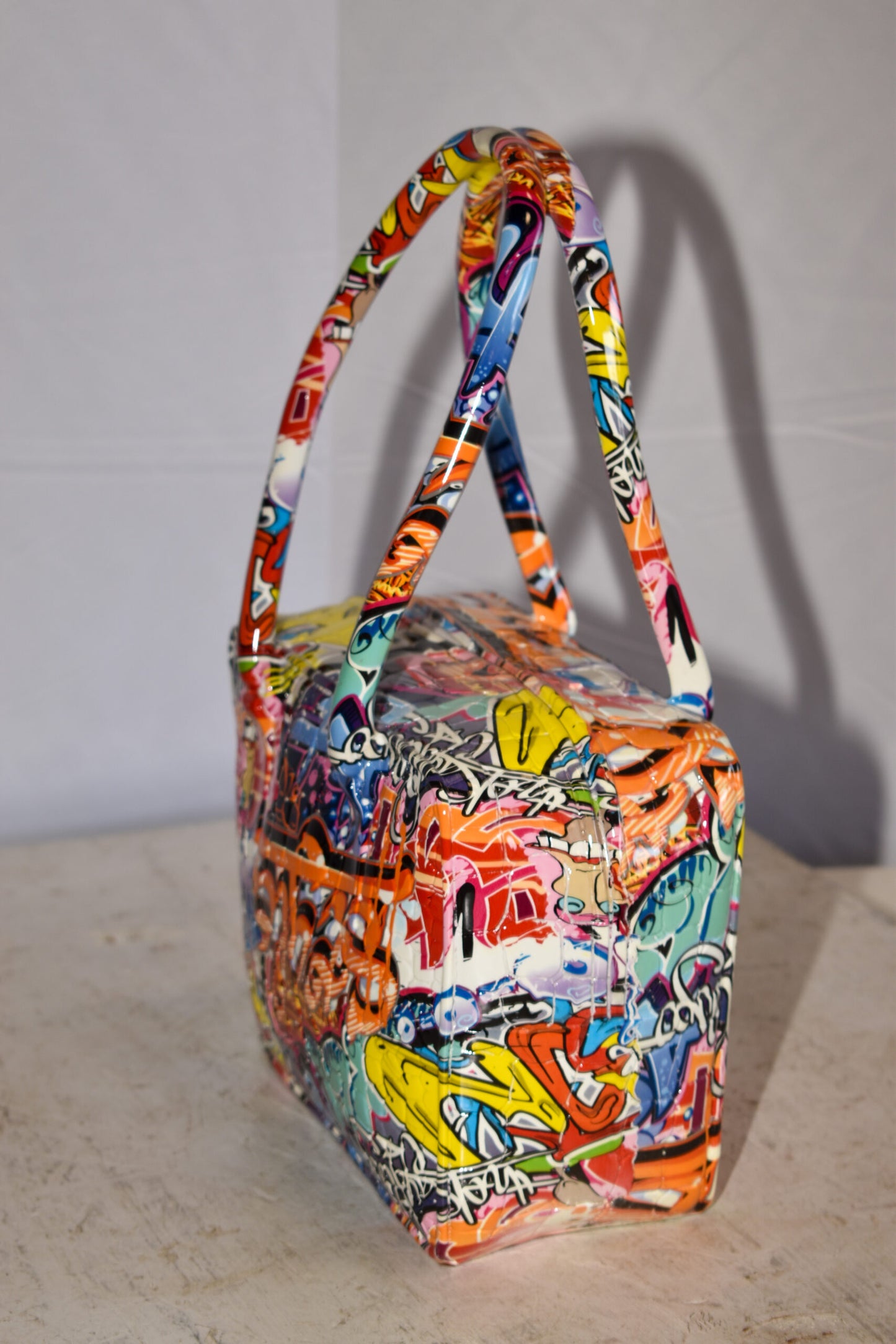 Graffiti Tote Bag Resin Statue 6" x 11" x 16"H