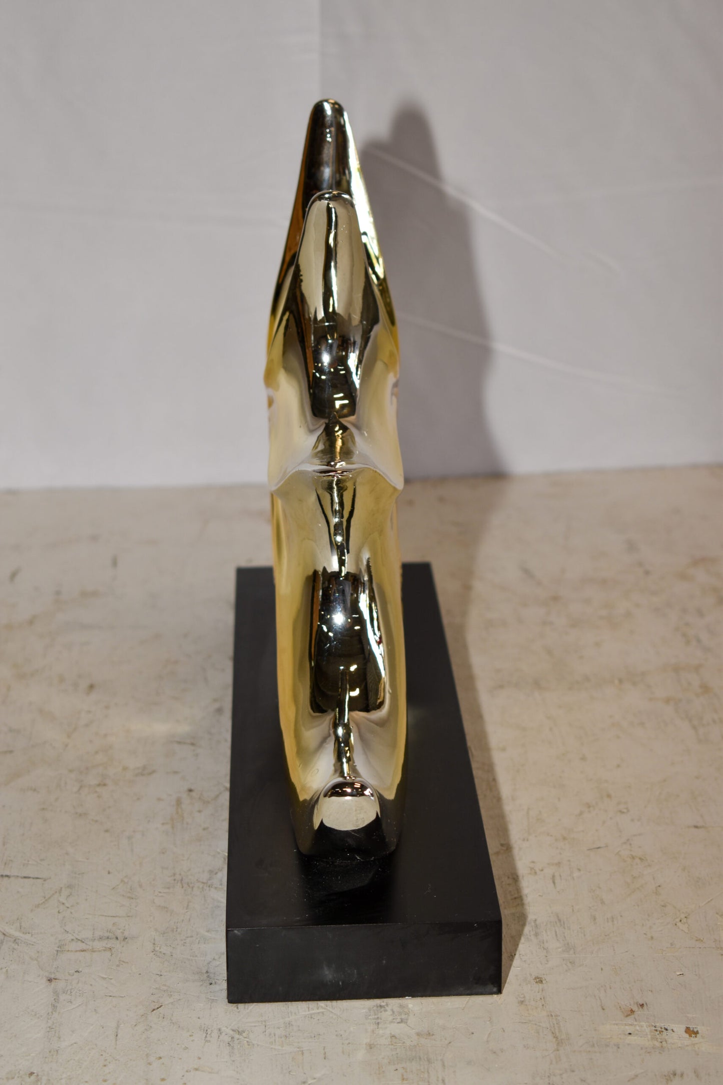 Gold Sea Urchin Resin Statue on Black Base 12" x 3" x 10"H