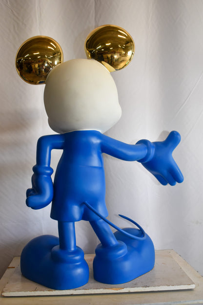Chic Blue and White Giant Mickey Mouse Resin Statue 31" x 15" x 48"H
