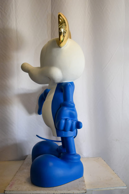 Chic Blue and White Giant Mickey Mouse Resin Statue 31" x 15" x 48"H