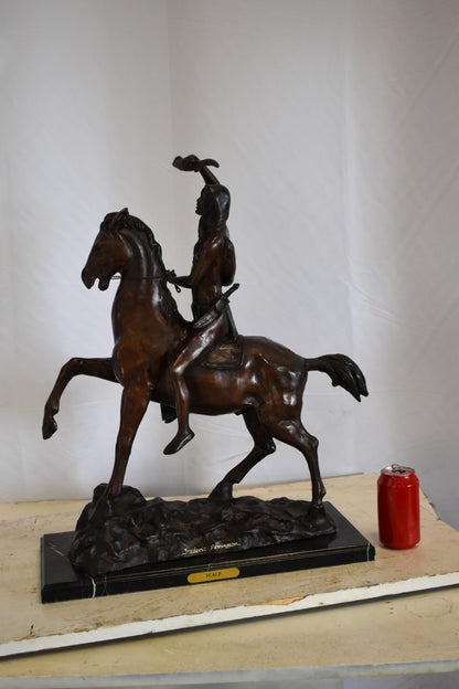 Remington Replica of The Scalp Bronze Statue 22" x 6" x 26"H