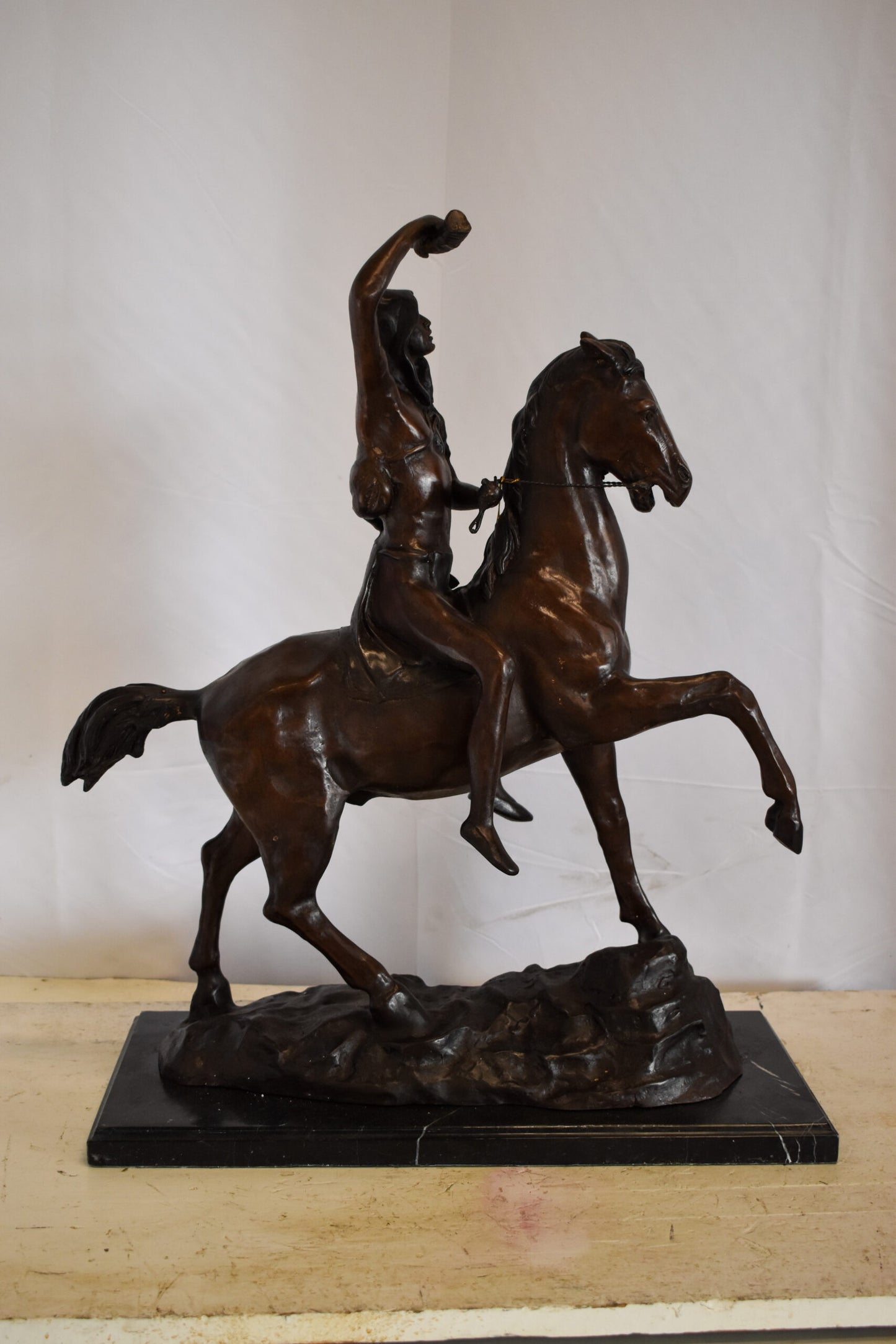 Remington Replica of The Scalp Bronze Statue 22" x 6" x 26"H