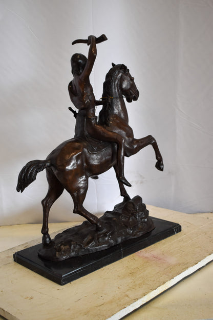 Remington Replica of The Scalp Bronze Statue 22" x 6" x 26"H