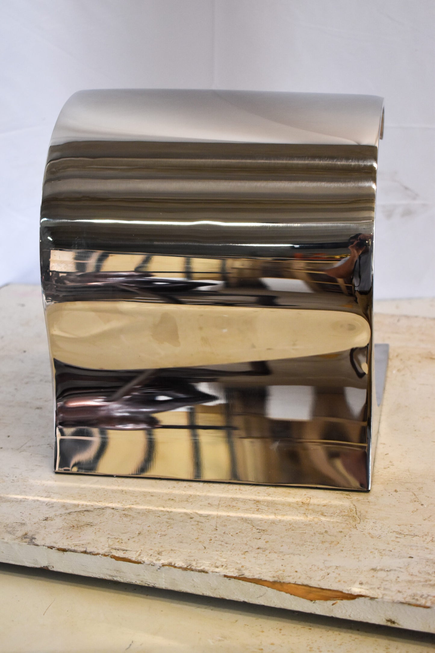 Modern Unique Stainless Steel Ocean Wave Surfer Statue 10" x 9" x 11"H