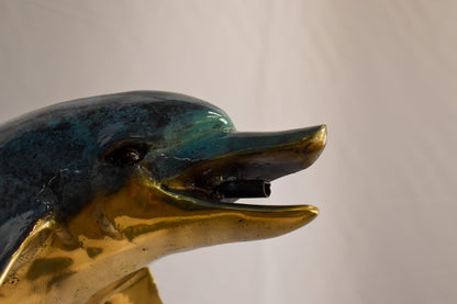 Nautical Dolphins Bronze Statue Fountain 23" x 13" x 36"H