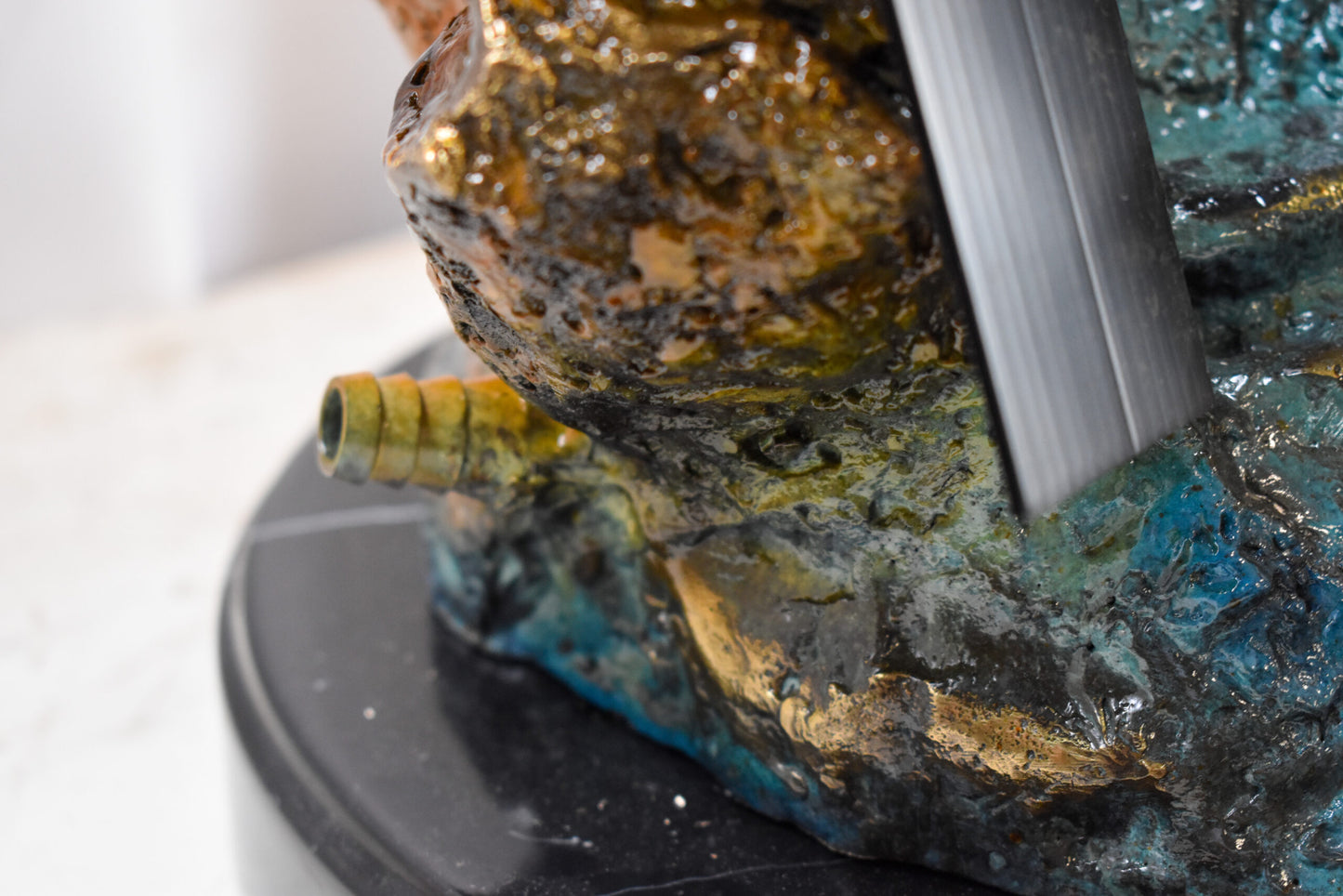Nautical Dolphins Bronze Statue Fountain 23" x 13" x 36"H
