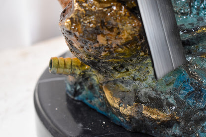 Nautical Dolphins Bronze Statue Fountain 23" x 13" x 36"H