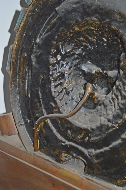 Lion Head Wall Fountain made of Bronze Statue - Size: 32"L x 22"W x 70"H.