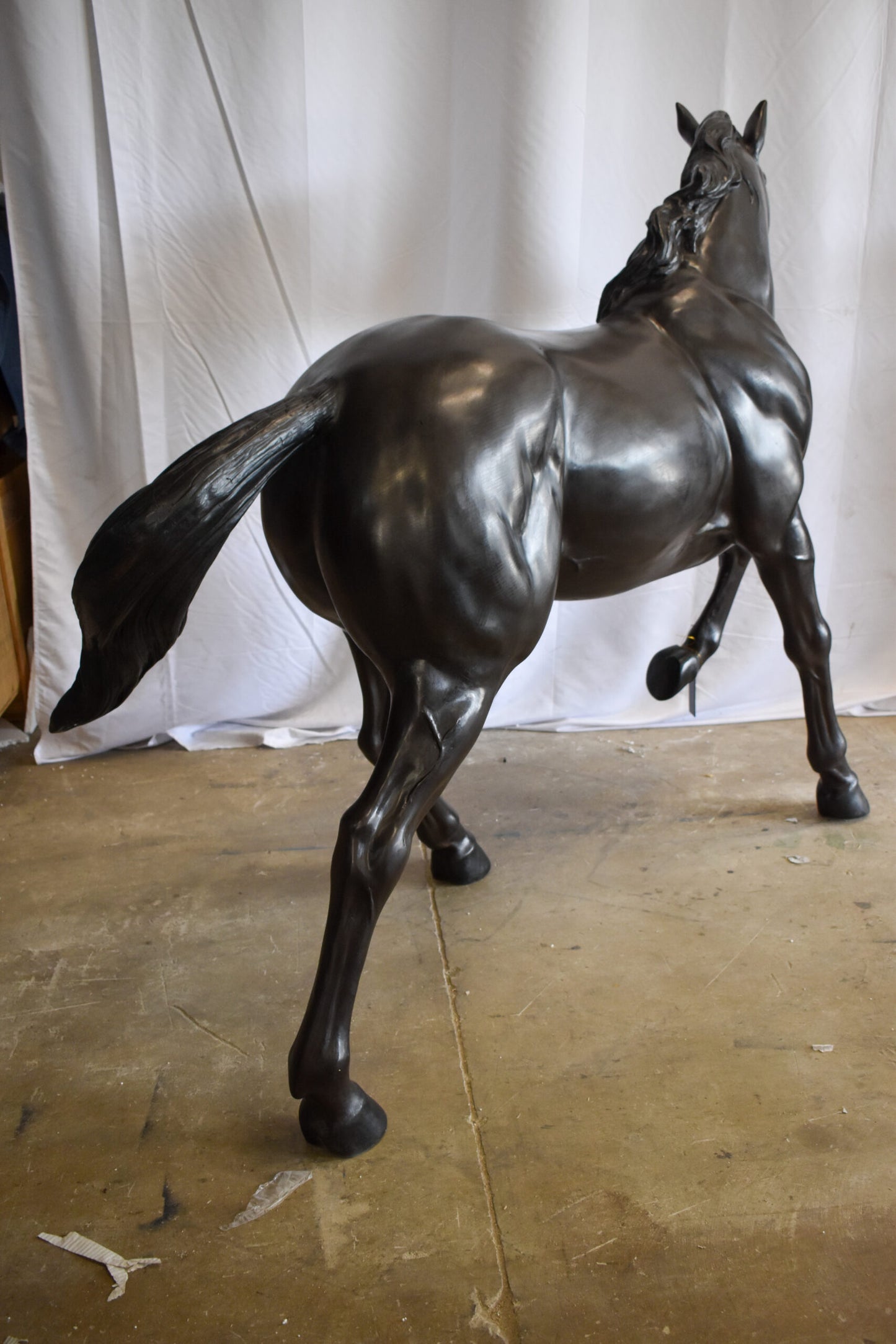 Lifesized Galloping Horse Bronze Statue  77" x 27" x 60"H