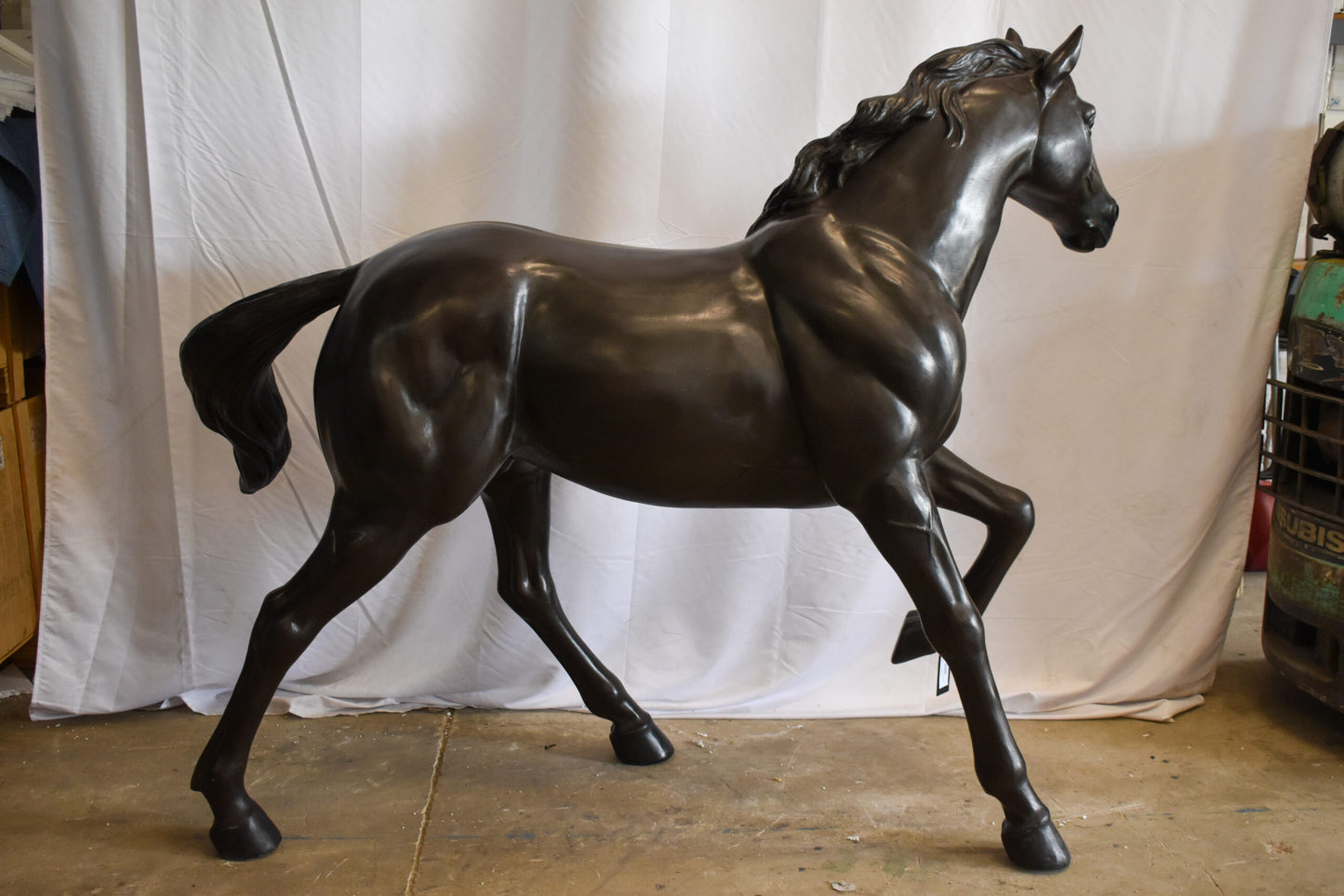 Lifesized Galloping Horse Bronze Statue  77" x 27" x 60"H